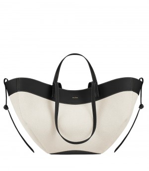 Polene Cyme Borse Tote Bianche Nere | ITALIA D54216