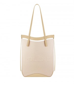 Polene Ilo Borse Tote Bianche Marroni | MILANO Y14783