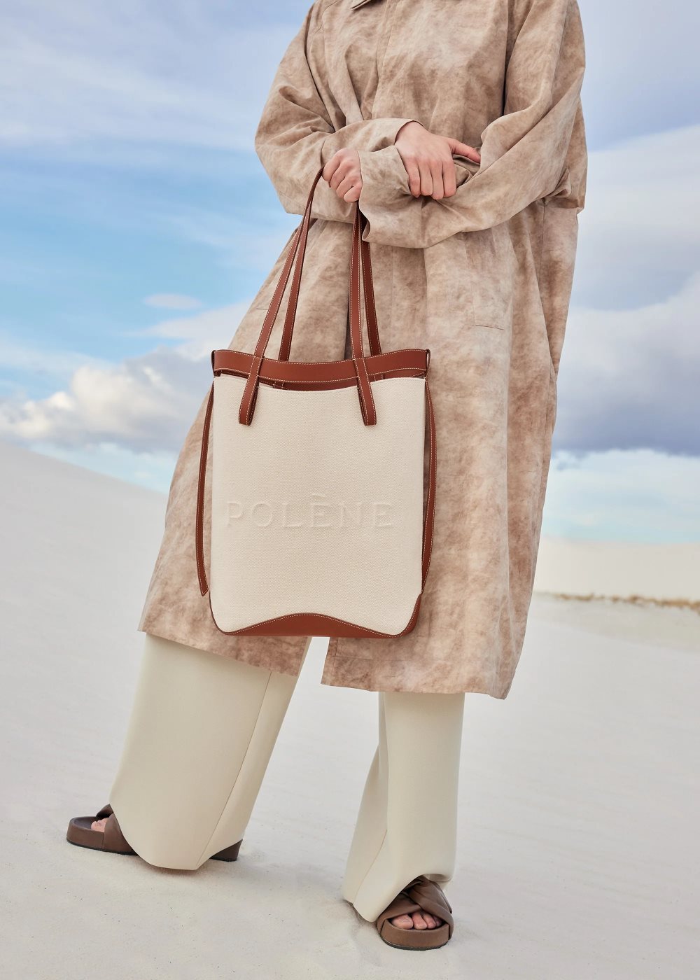 Polene Ilo Borse Tote Beige Marroni | MILANO L30916