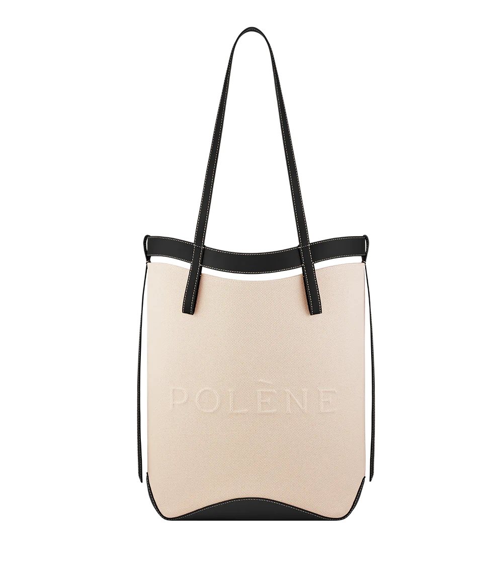 Polene Ilo Borse Tote Beige Nere | ITALIA U39416