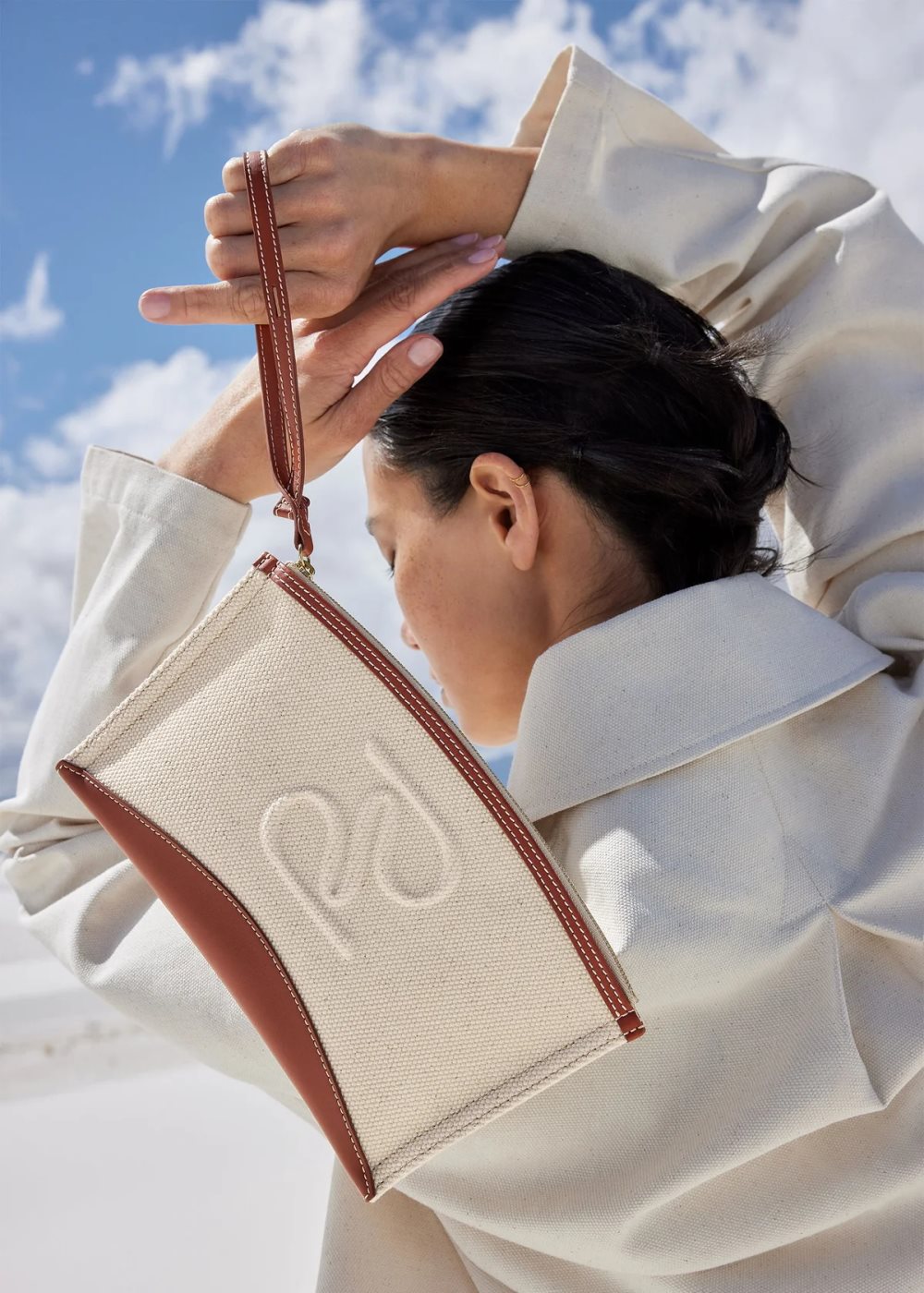 Polene Ilo Pochette Beige Marroni | ITALIA H54180